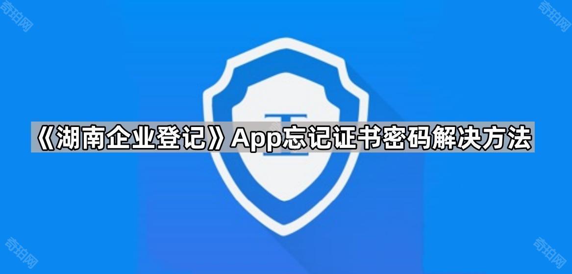 《湖南企业登记》App忘记证书密码解决方法