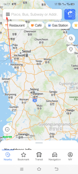 韩国naver地图中文版
