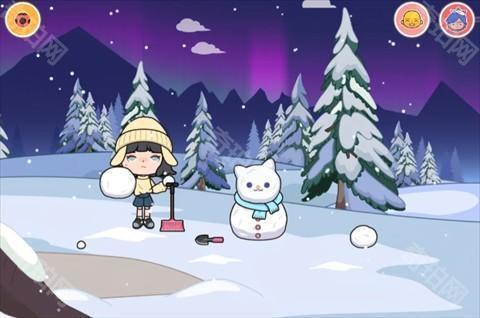 米加小镇雪山树屋