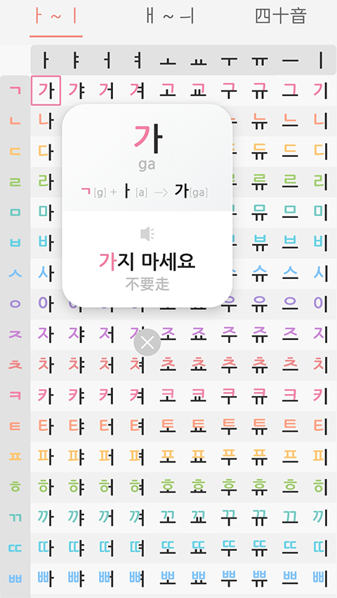 韩语字母发音表完整版